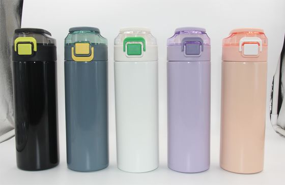 Premere il pulsante 400ml Isolato a doppia parete Acciaio inossidabile Bottiglia d'acqua
