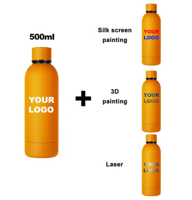Verniciatura a contatto di gomma a doppia parete, bottiglia aspiratrice, tampone, bottiglie d'acqua in acciaio inossidabile da 500 ml
