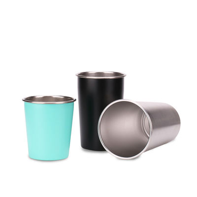 Tazza a parete semplice rivestita della pinta del metallo della bottiglia di acqua dell'acciaio inossidabile della polvere infrangibile